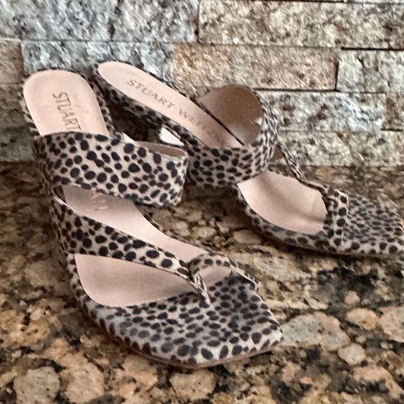 Stuart Weitzman Lyla 75 cheetah suede sandal mules - Picture 5 of 10